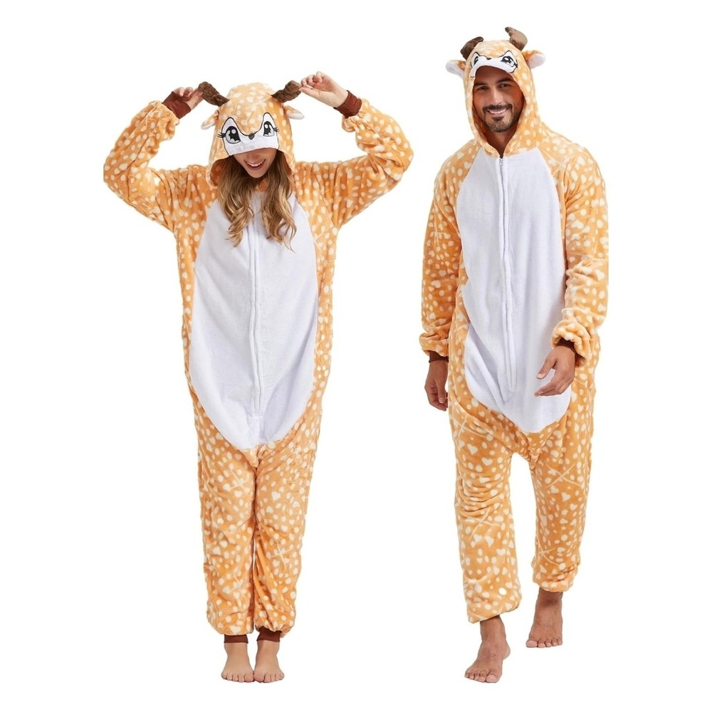 Adult Bodysuit Costume Unisex Deer Halloween Costume Mens Womens Zip Up Sz S s36